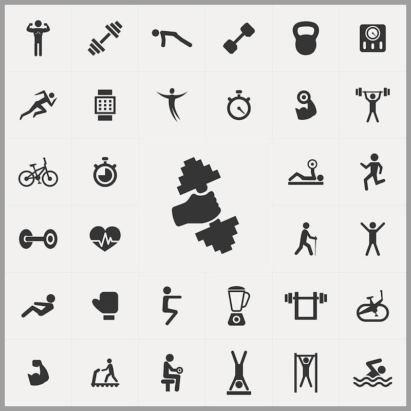 Iconos De Gimnasio - Papel Pintado