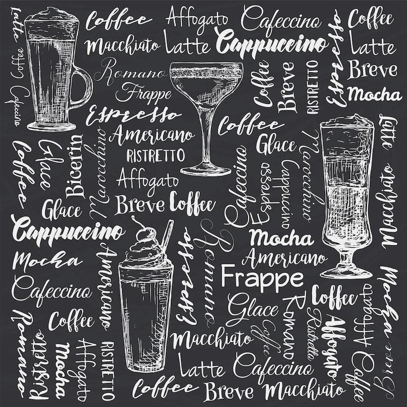 Nombres De Café - Papel Pintado