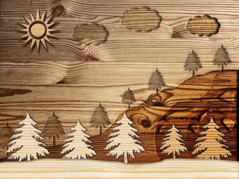 Bosque De Madera - Papel Pintado