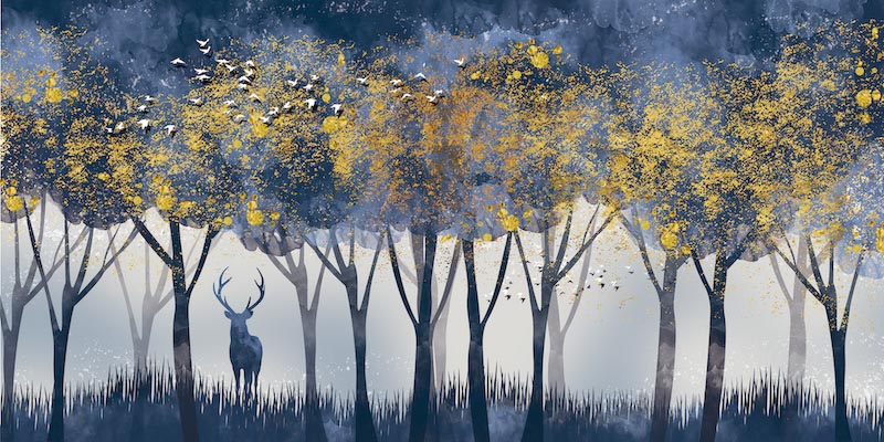 Ciervos Y Bosques - Papel Pintado