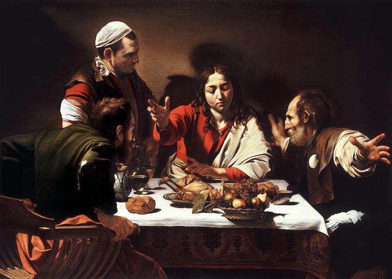 Cena De Emaús De Caravaggio - Papel Pintado