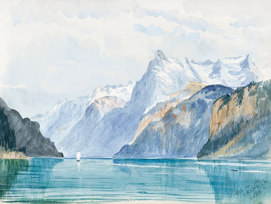 Montañas Azules en Acuarela - Papel Pintado