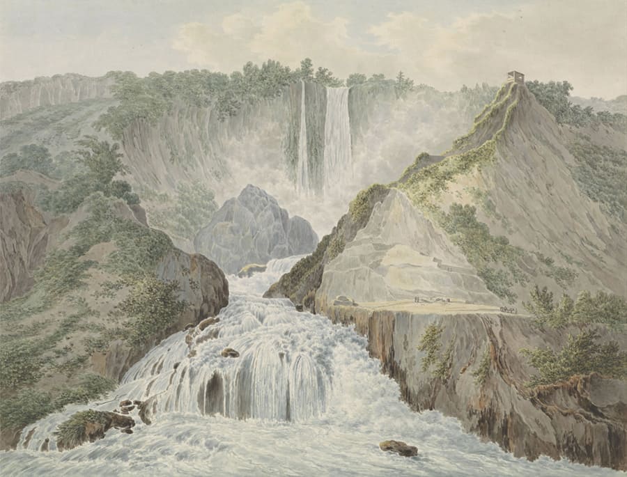 Montañas y Cascadas Vintage - Papel Pintado