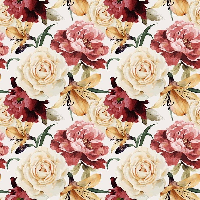 Matriz De Rosas Y Patrones Florales - Papel Pintado