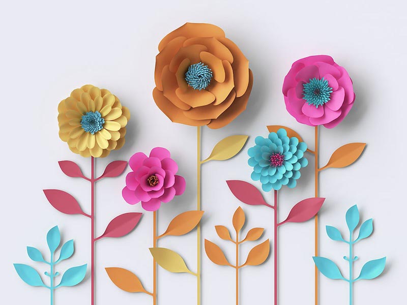 Flores De Marioneta - Papel Pintado