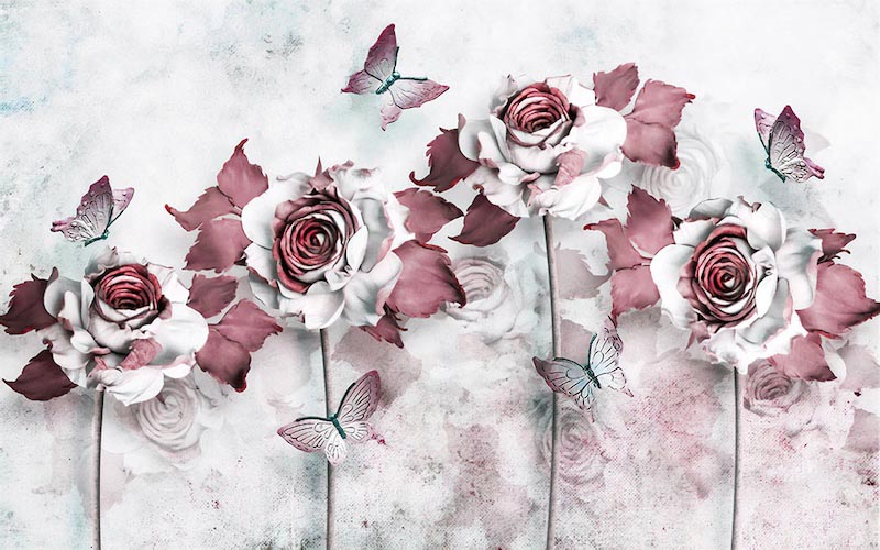 Rosa Con Tonos Rosados - Papel Pintado