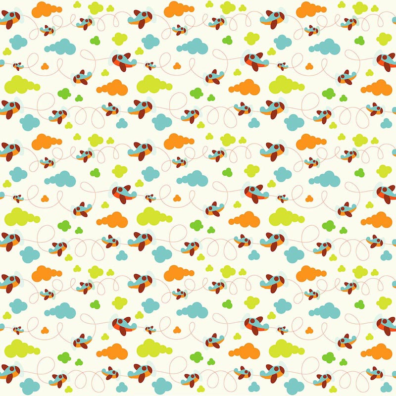 Aviones Y Nubes - Papel Pintado