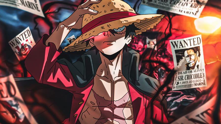 Luffy Se Busca One Piece - Papel Pintado