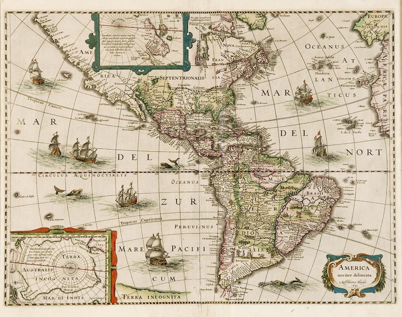 Viejo Mapa De América - Papel Pintado