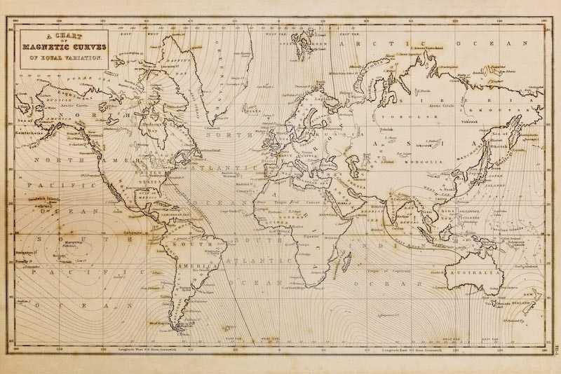 Mapa Mundial Del Año 1844 - Papel Pintado