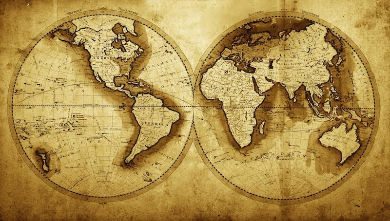 Mapa Mundial Del Año 1711 - Papel Pintado