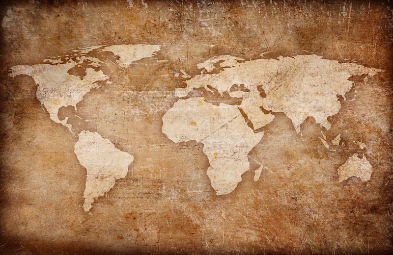 Mapa Del Mundo Grabado - Papel Pintado