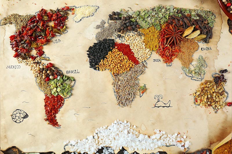 El Mundo De Los Frutos Secos Y Las Especias - Papel Pintado