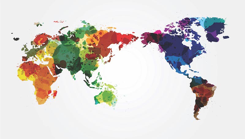 Mapa Del Mundo De Acuarela - Papel Pintado