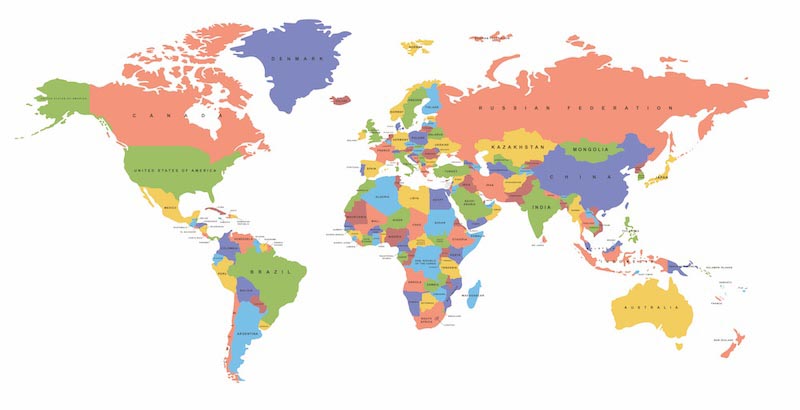 Mapa Del Mundo Con Bordes Ovalados - Papel Pintado