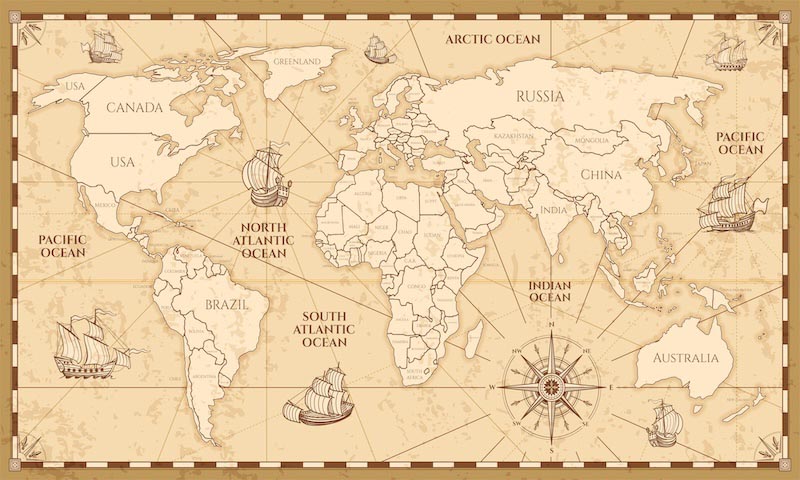 Mapa Del Marinero - Papel Pintado