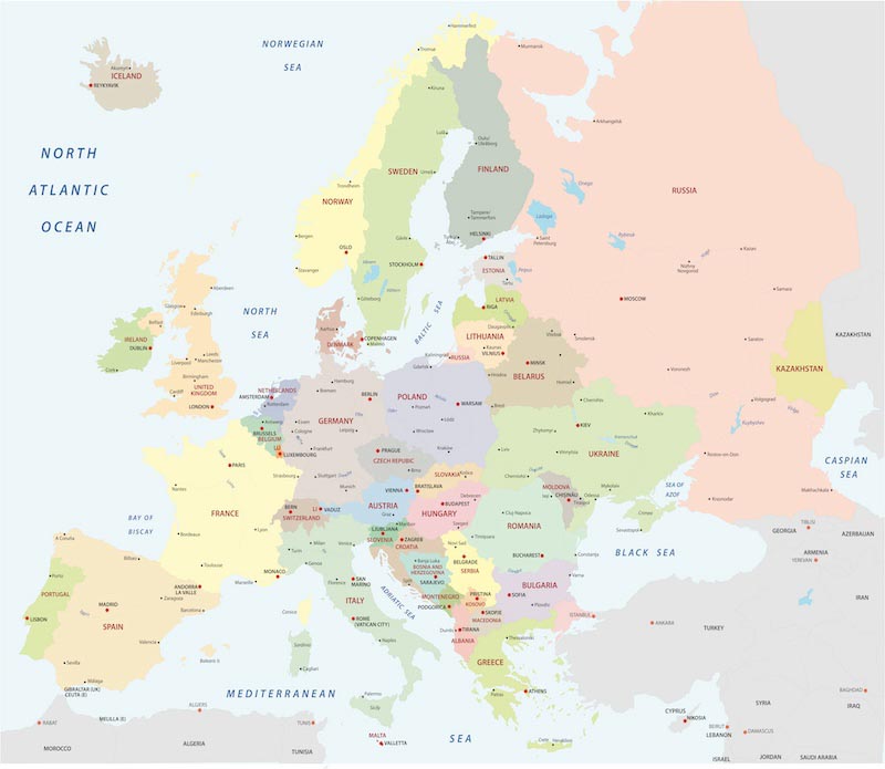 Mapa De Los Países De Europa - Papel Pintado