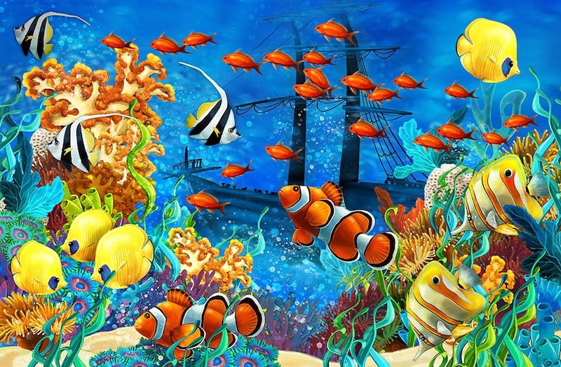Dibujo Submarino - Papel Pintado