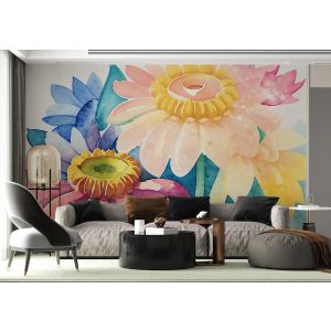 Flores Grandes en Acuarela