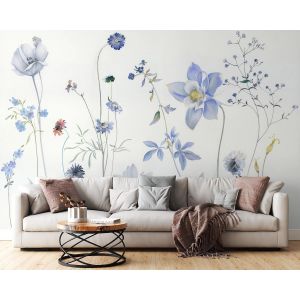 Flores Silvestres Azules en Acuarela