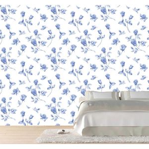 Patrón Floral Azul
