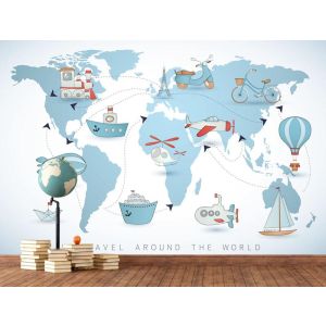 Paseo En Globo Aerostático En La Habitación De Los Niños