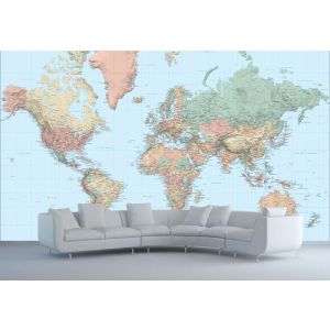 Mapa Del Mundo En Tonos Oscuros