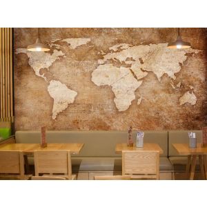 Mapa Del Mundo Grabado