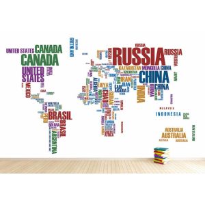 Mapa Del Mundo Con Texto