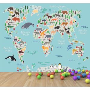 Distribución Del Mapa Del Mundo De Los Animales