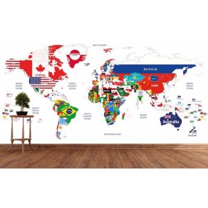 Mapa Mundial De Banderas