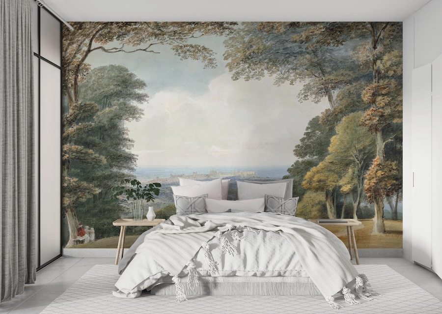 Papel Pintado Paisaje de Bosque Vintage - 2