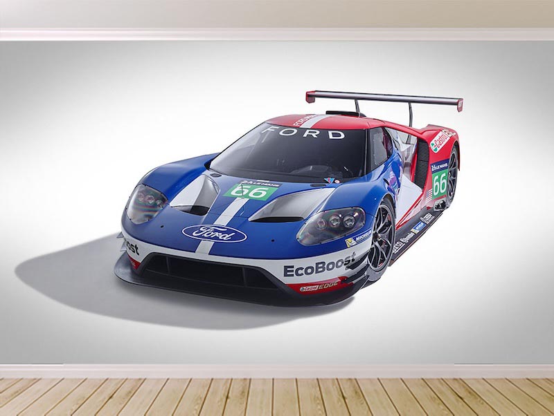 Coche de carreras Ford - Papel pintado 3D aplicado