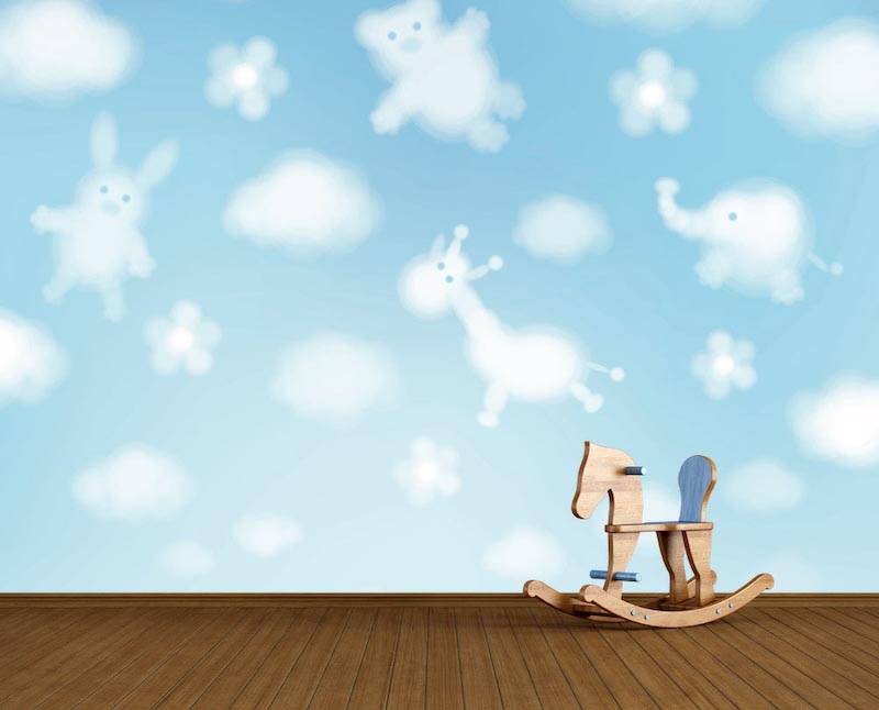 Nubes lindas - Mural de fotografias aplicado