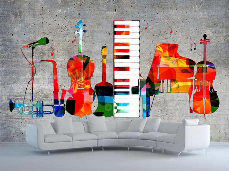 Herramientas de colores - Papel pintado 3D aplicado