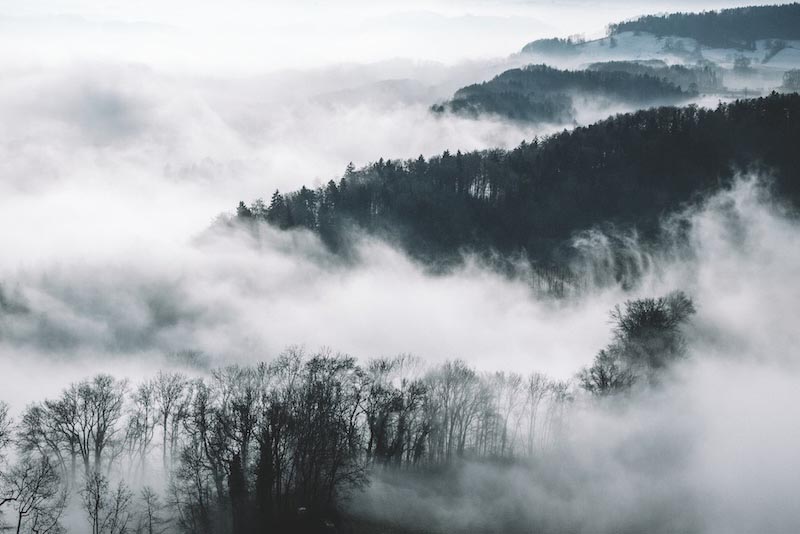 Combinación de nubes de montaña - Mural de fotografias