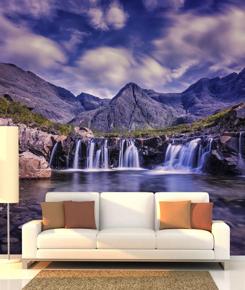 Cascada de montaña - Mural de fotografias aplicado