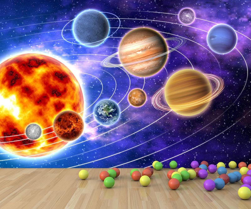 Galaxia colorida - Papel pintado 3D aplicado